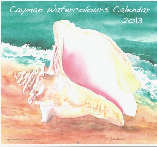2013 Cayman Watercolours Calendar cover