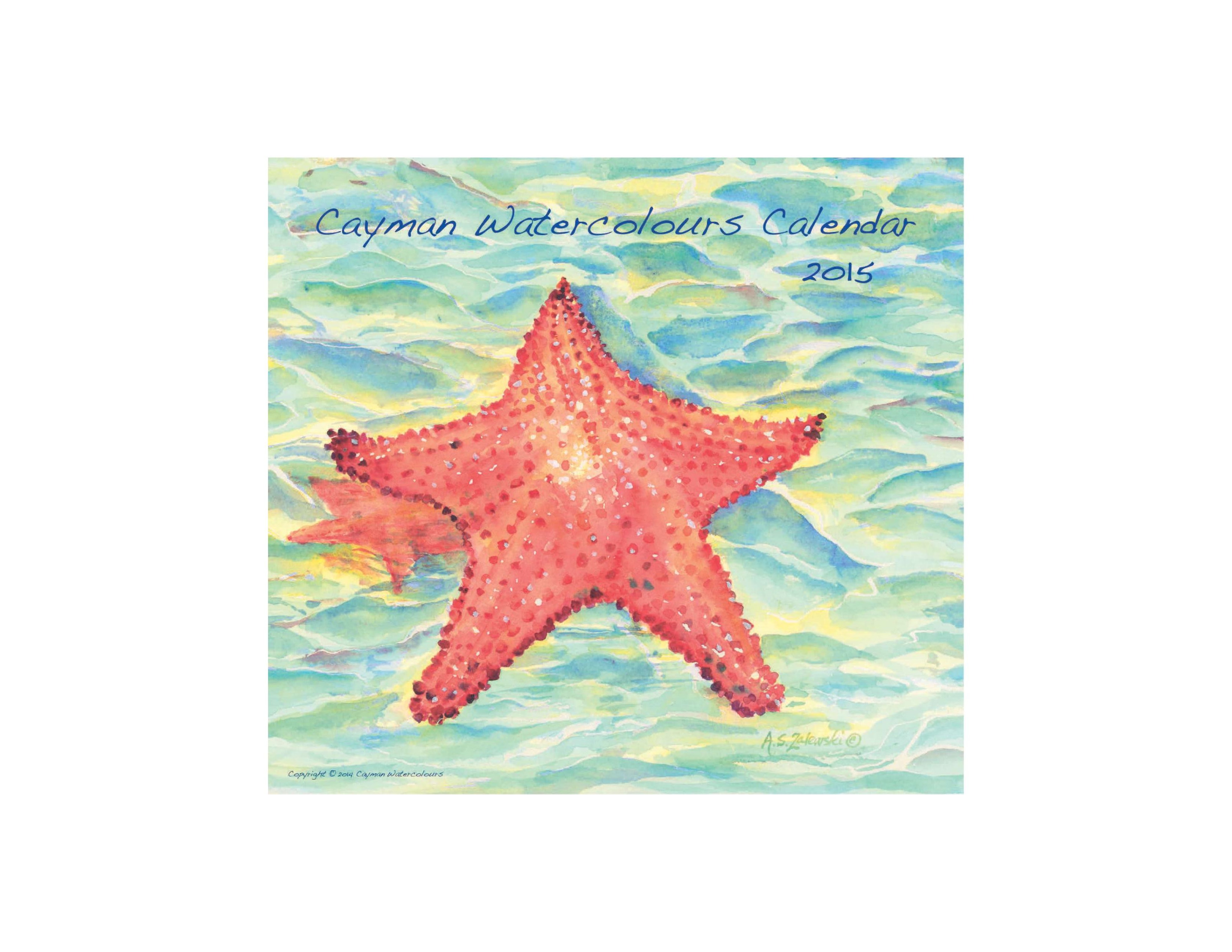 2015 Cayman Watercolours Calendar cover