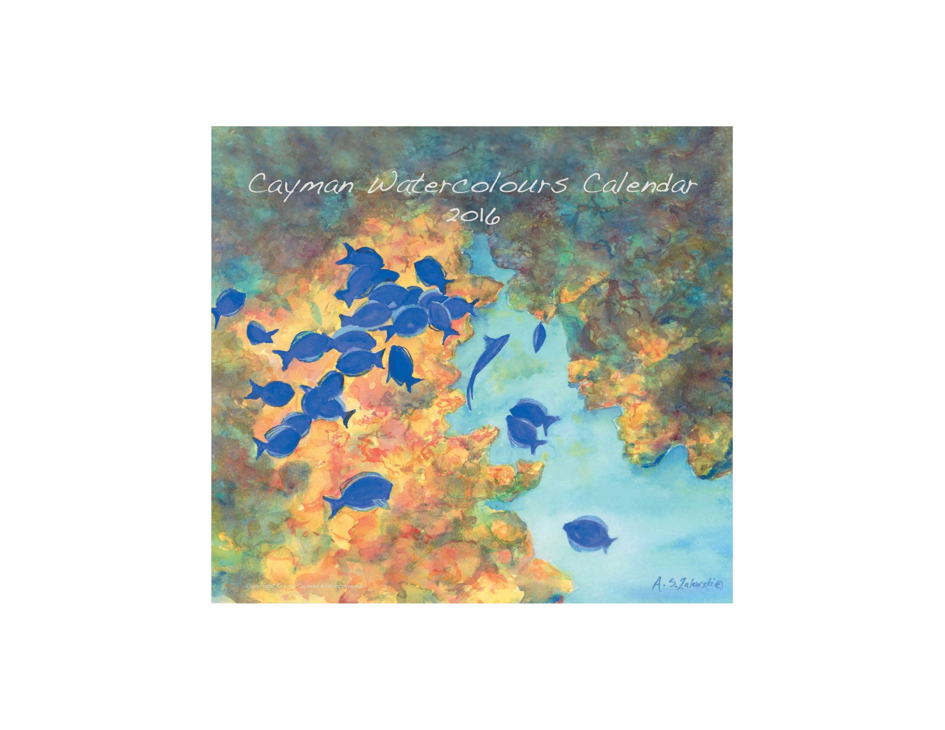 2016 Cayman Watercolours Calendar cover
