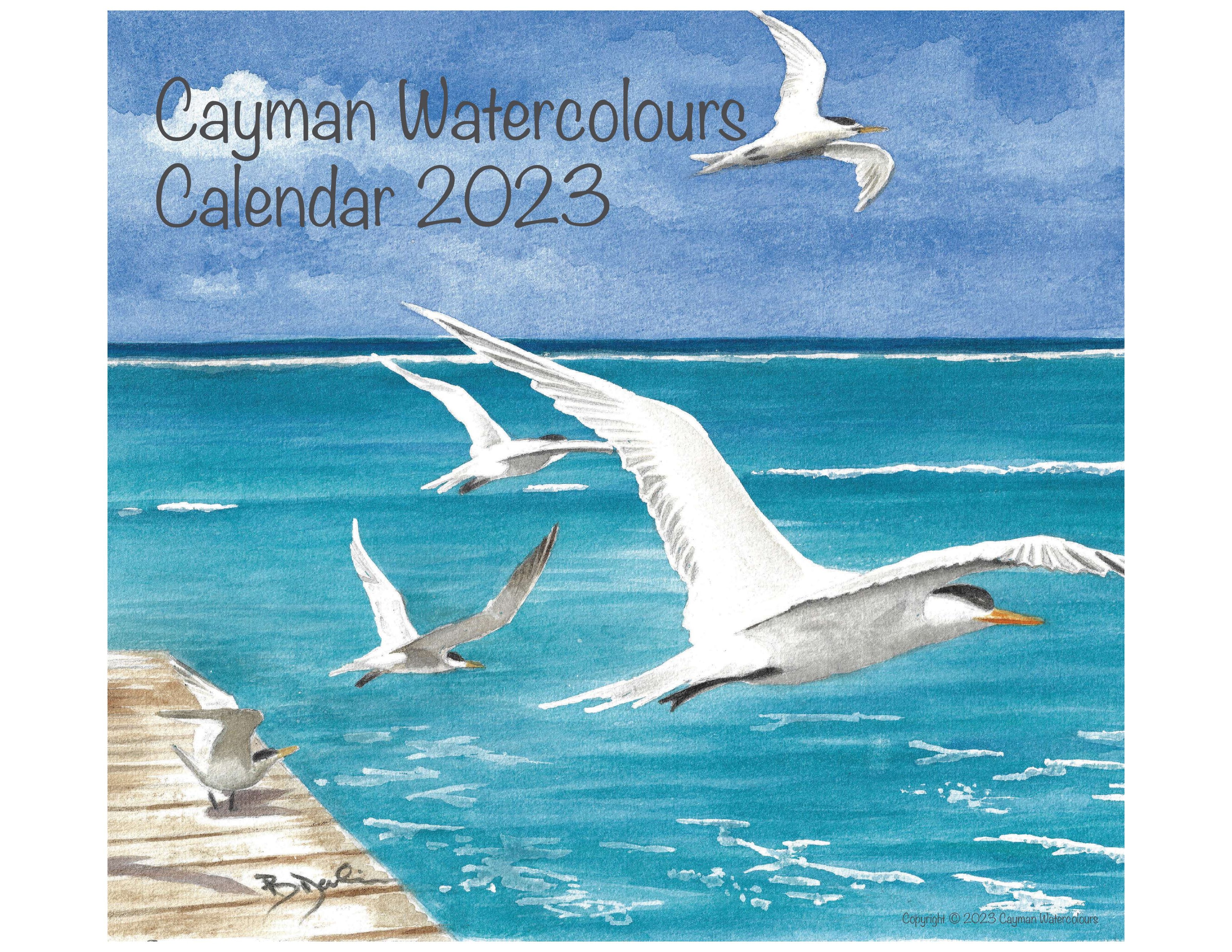 2023 Cayman Watercolours Calendar cover