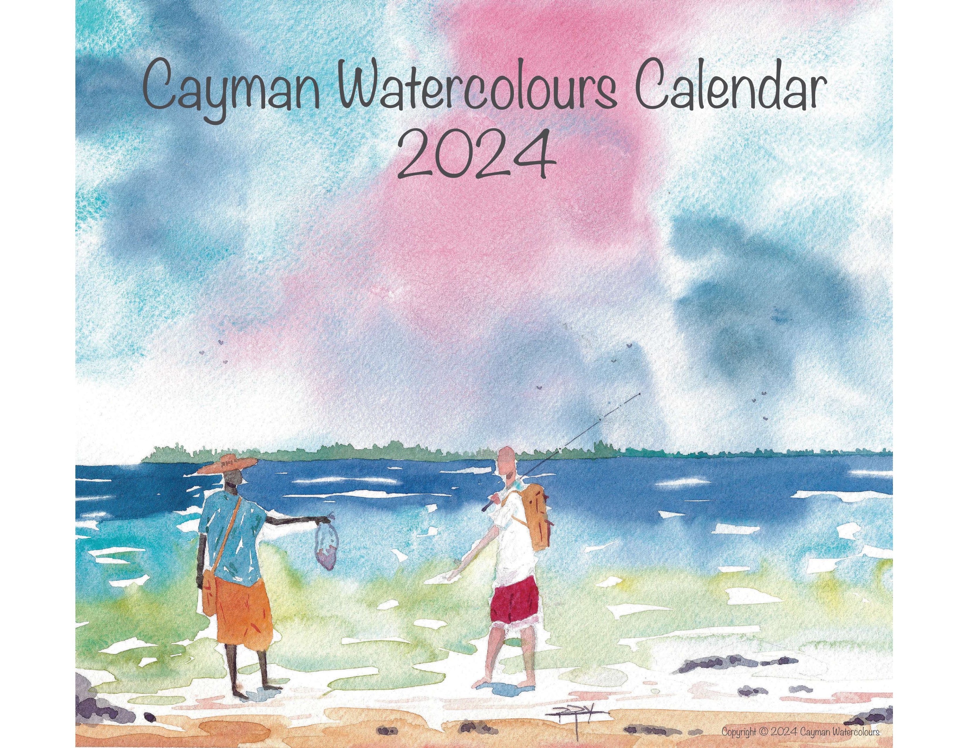 2024 Cayman Watercolours Calendar cover