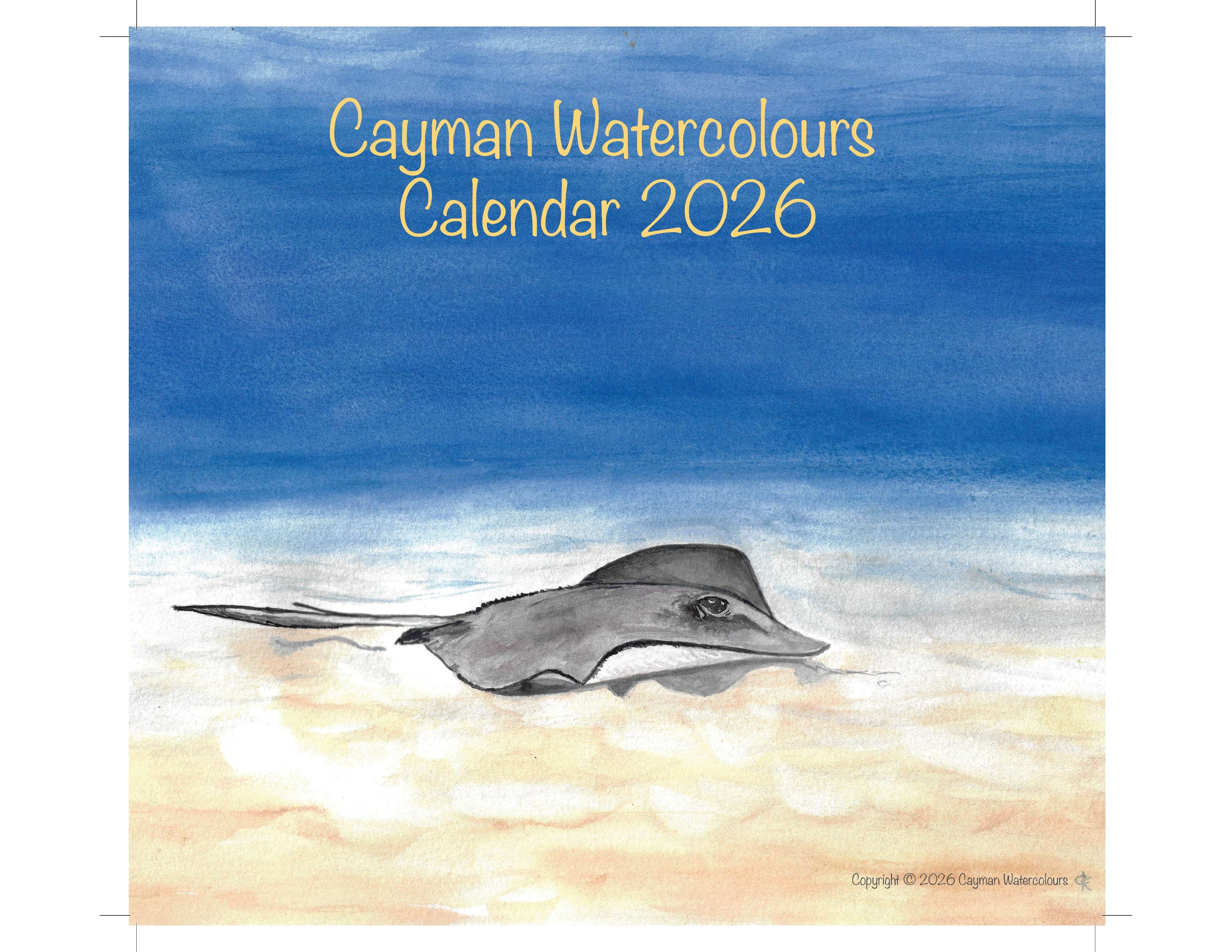 2026 Cayman Watercolours Calendar cover