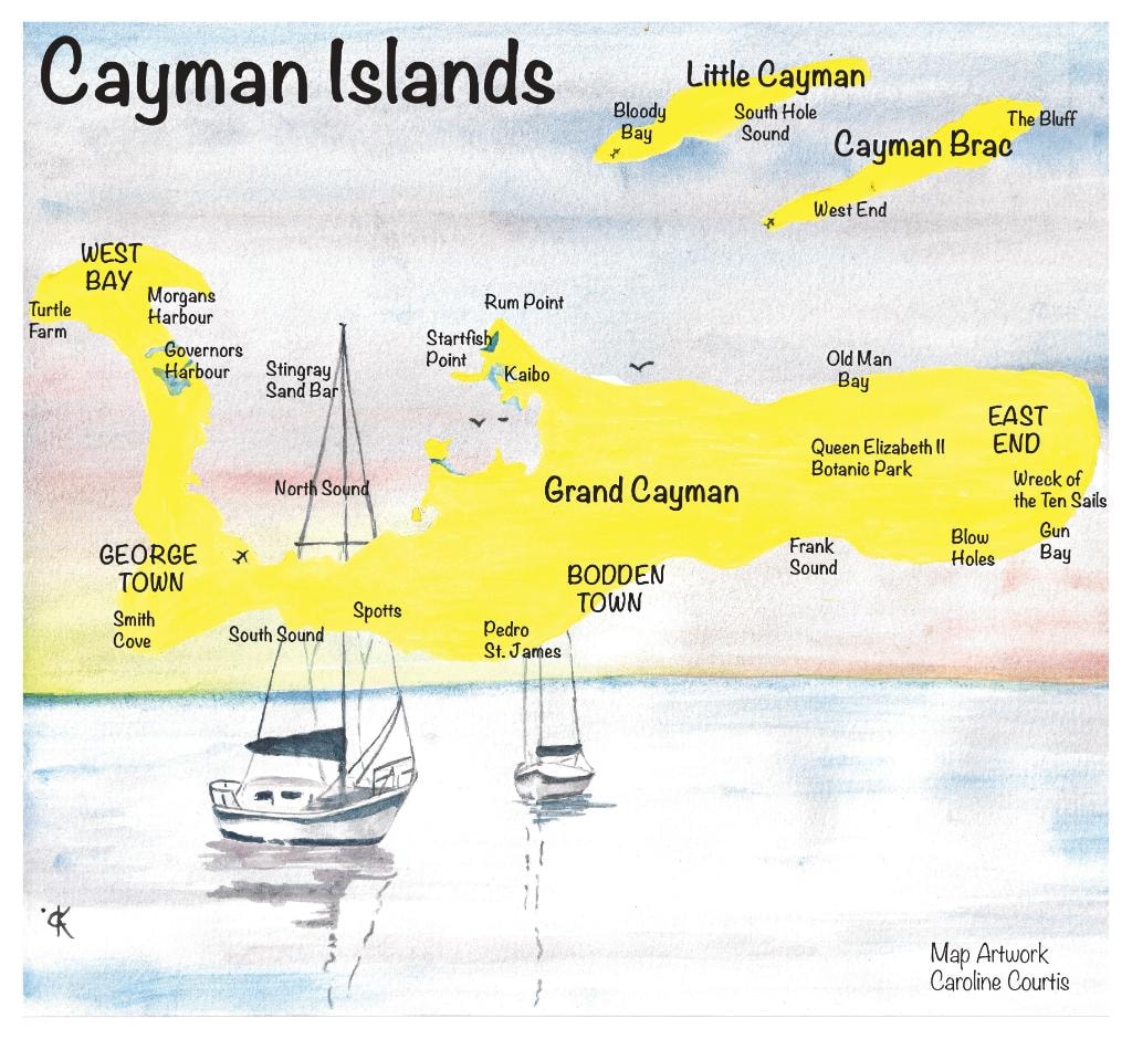 Map of the Cayman Islands
